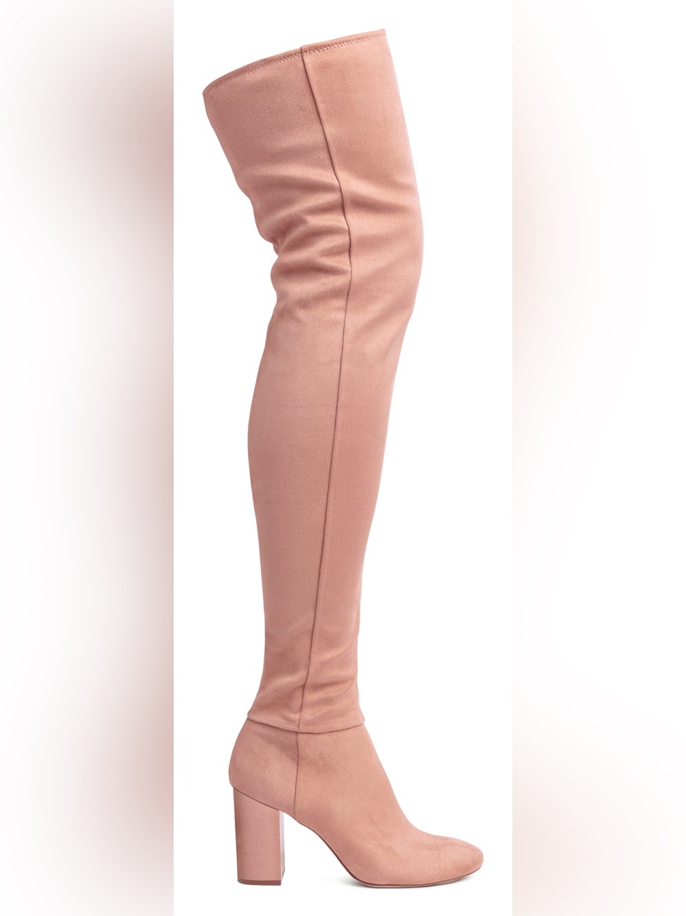 H&M over the knee powder pink suede boot sz 8 NWT